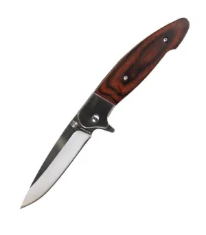 Outlaw- Wooden Swift Assist Folder Knife