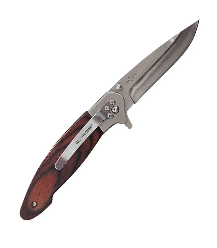 Outlaw- Wooden Swift Assist Folder Knife