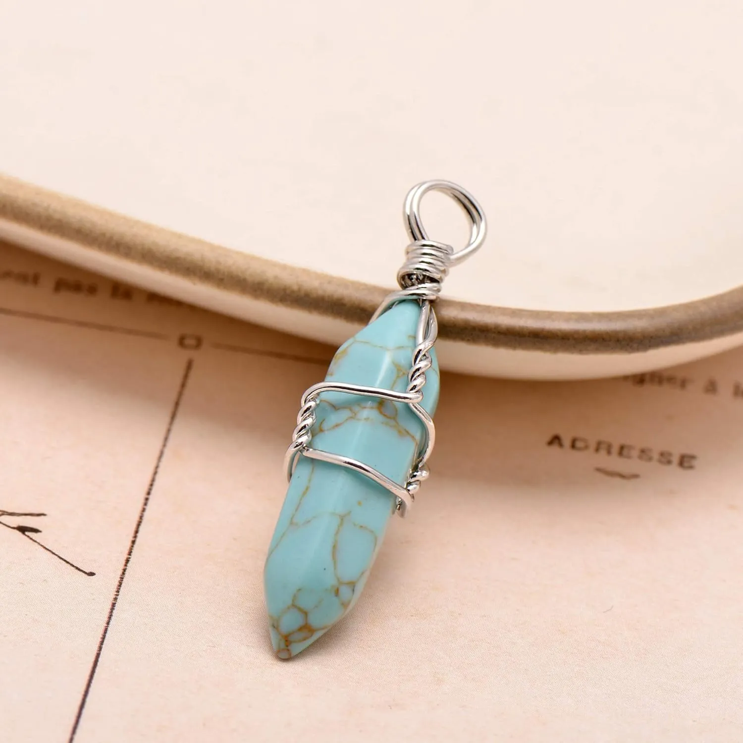 Paialco Hand Wired Natural or Created Crystal Point Healing Chakra Pendant Necklace