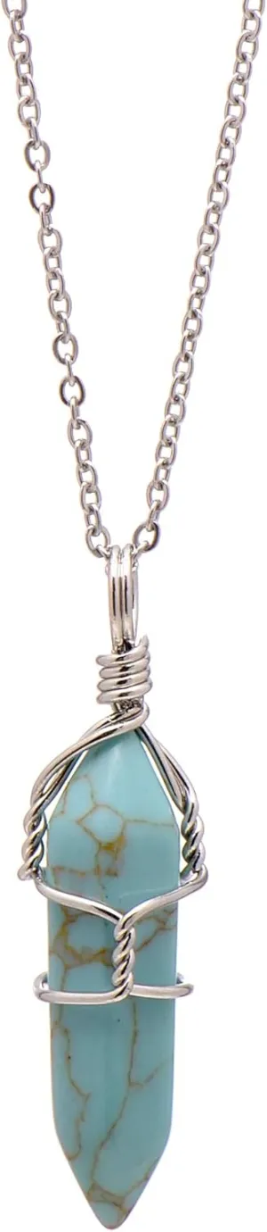 Paialco Hand Wired Natural or Created Crystal Point Healing Chakra Pendant Necklace