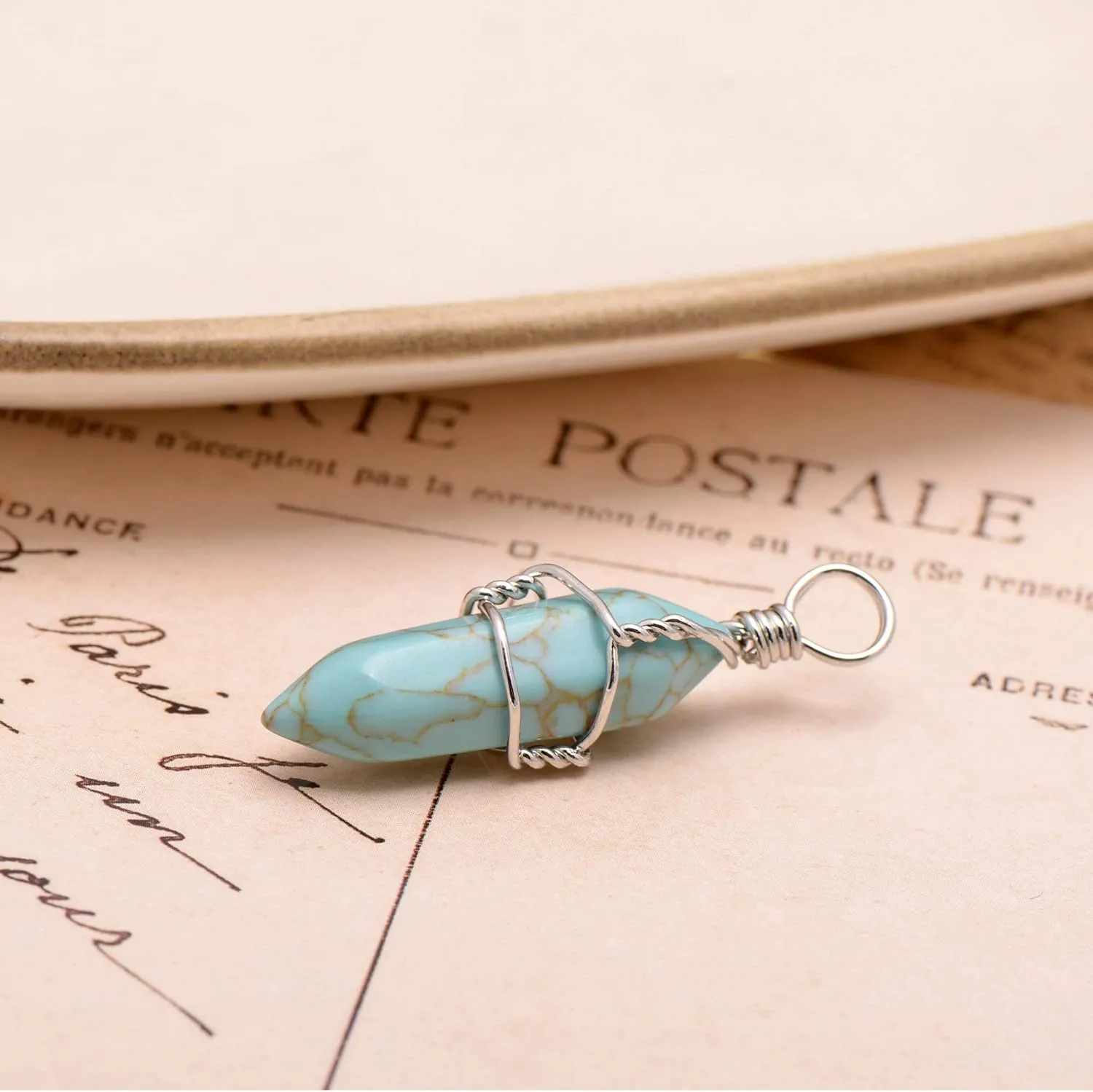 Paialco Hand Wired Natural or Created Crystal Point Healing Chakra Pendant Necklace