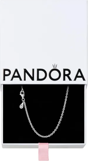Pandora Cable Chain Necklace - Classic Chain Necklace with Lobster Clasp - Gift for Her - Sterling Silver Adjustable Necklace - With Gift Box