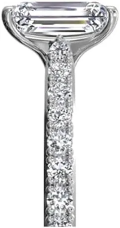 Pankaj-Store 2.20Ct Emerald Cut Lab Created Diamond Solitaire Woman's Engagement Wedding Ring 14K White Gold Finish 925 Sterling Silver Ring
