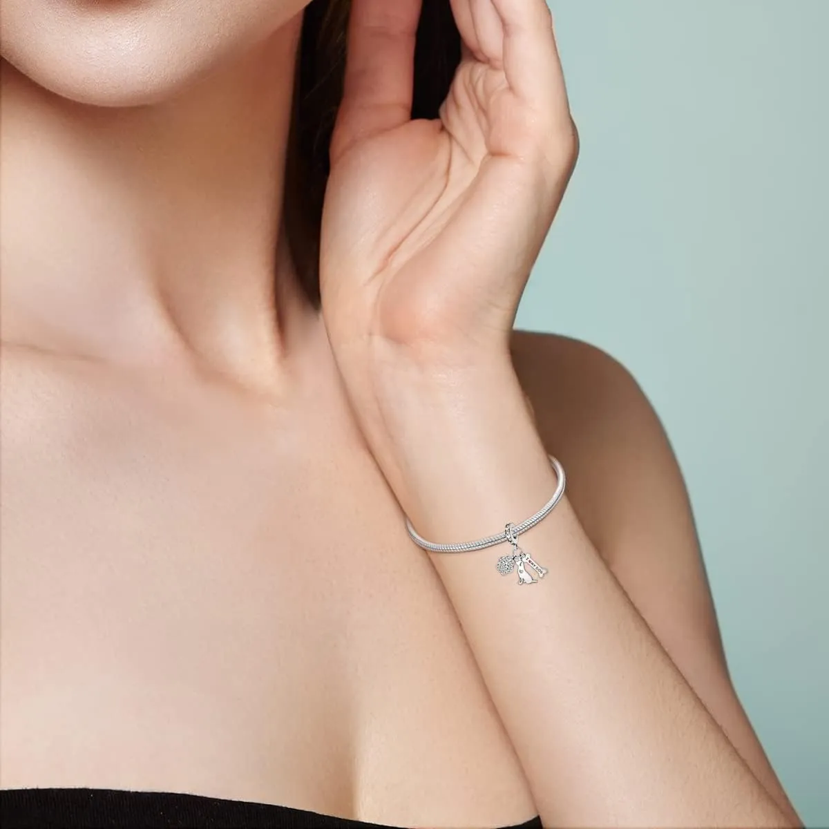 Parmuz 925 Sterling Silver Charm for Bracelet Necklace Dangle Love Mom Ocean travel Butterfly Party Charm Beads Pendants DIY Jewelry for Women