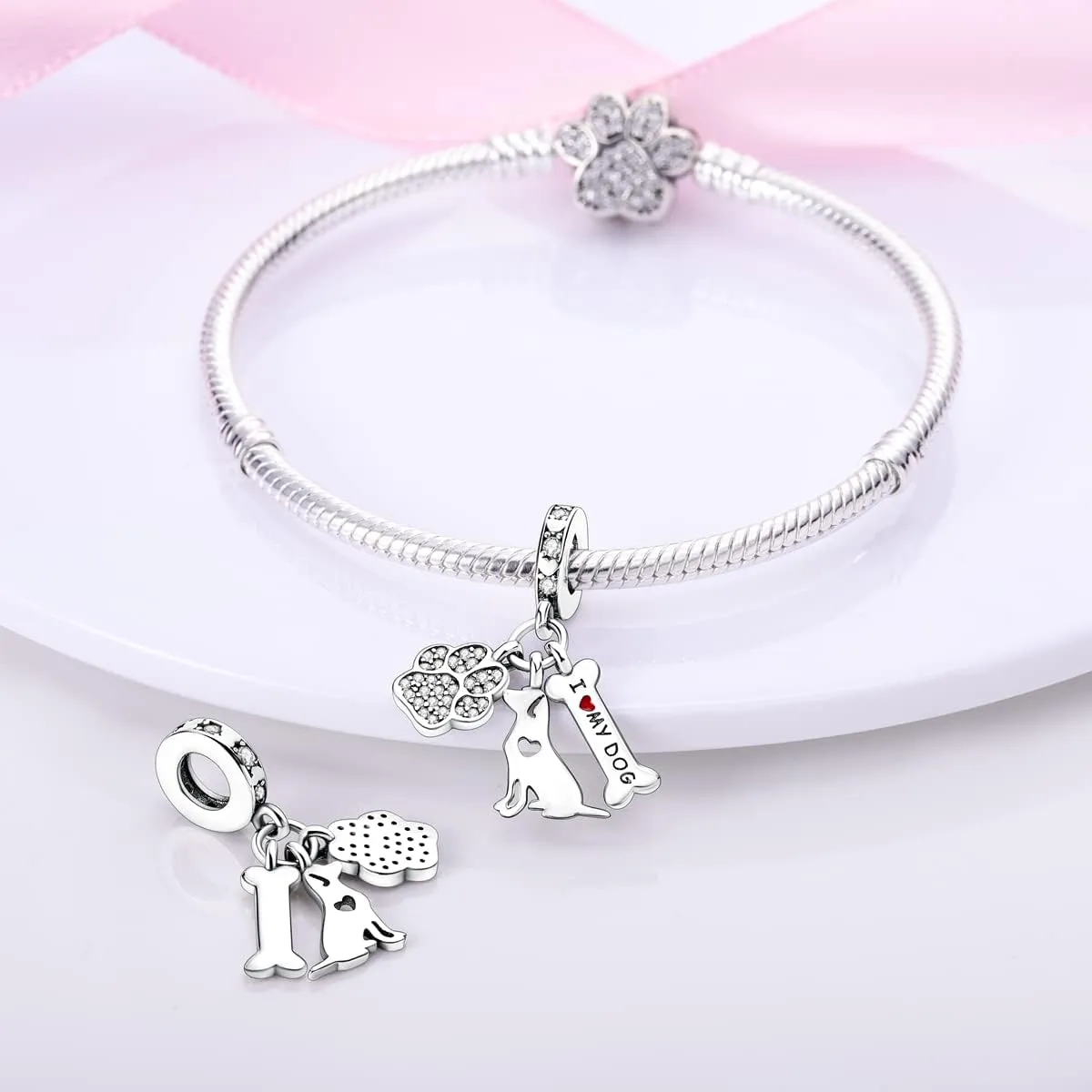 Parmuz 925 Sterling Silver Charm for Bracelet Necklace Dangle Love Mom Ocean travel Butterfly Party Charm Beads Pendants DIY Jewelry for Women
