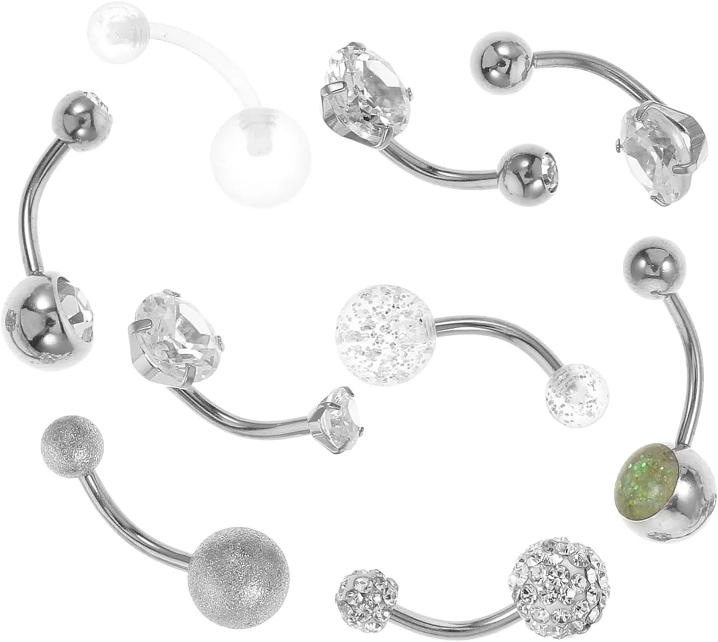 PartyKindom Elegant Belly Button Ring Fashion Navel Piercing Jewelry Initials for Dance Festival Party