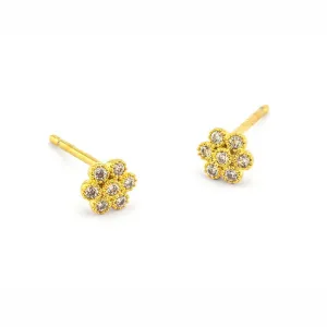 Pave Flower Post Earrings