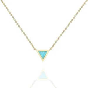 PAVOI 14K Gold Plated Opal Pendant Necklaces for Women | Created Opal Cubic Zirconia Dainty Necklace | Butterfly Round Triangle Antler Bar Pendants