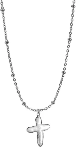 Pearl Cross Necklace for Women Baroque Pearl Necklaces Chunky Pearl Cross Necklace Gold Chunky Cross Pendant Necklace