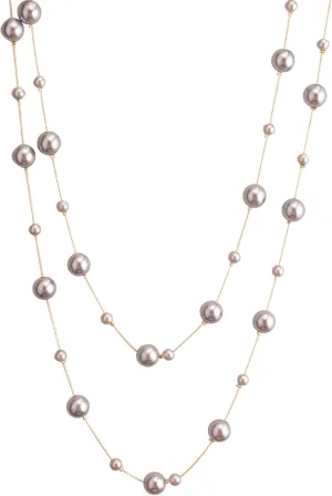 Pearl Layered Strand Necklaces for Women Dainty Fashion Long Imitation Pearls Beads Multiple Strands Chain Layer Choker Necklace Elegant Statement Charm Winter Sweater Vintage Wedding Party Costume Jewelry Gifts