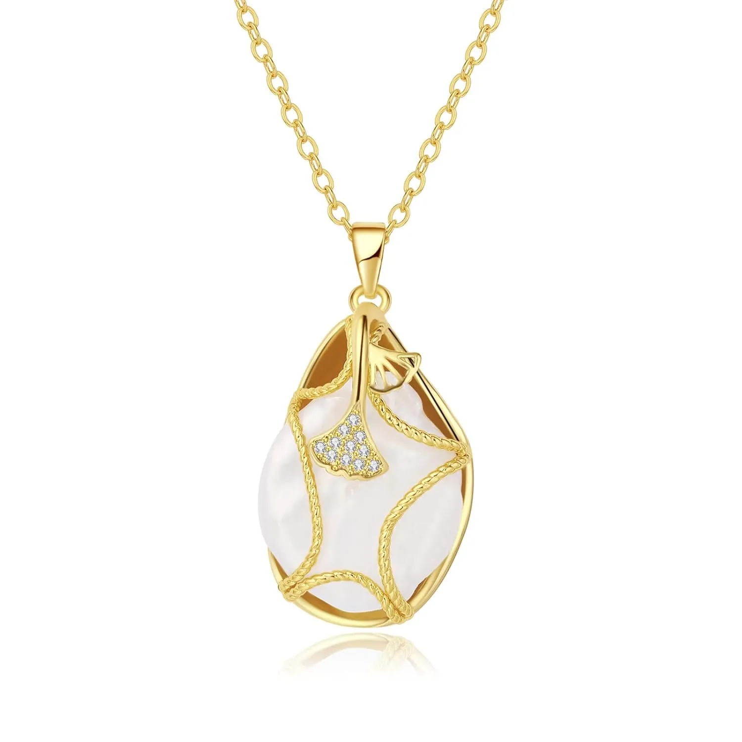 Pearl Necklaces for Women, Dainty Cute Baroque Pearl Necklace for Women and Teen Girls Handmade Pearl Chain Necklace Everyday Jewelry Gift 14K Gold Plated