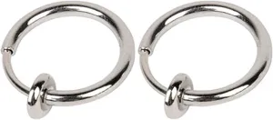 Personalized Nose Ring Hoop Nose Studs,2 Pcs Fake Clip on Spring Nose Septum Ring Earring Non Piercing Unisex Jewelry - Silver