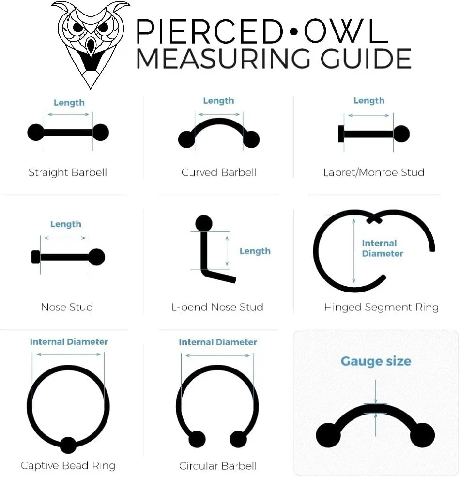 Pierced Owl 14G Bioflex Bezel Set CZ Crystal Maternity Pregnancy Belly Button Ring Retainer