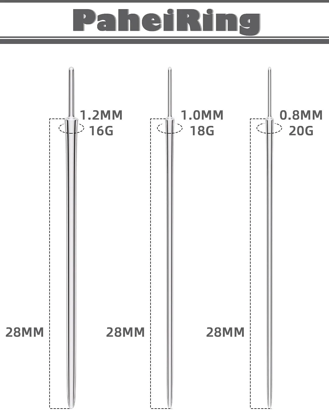 Piercing Taper 16G 18G 20G Piercing Needles Surgical Steel or titanium threadles Push in and Internal thread Nose Lip Septum Rings Stud Earrings Eyebrow Tragus Piercing Jewelry