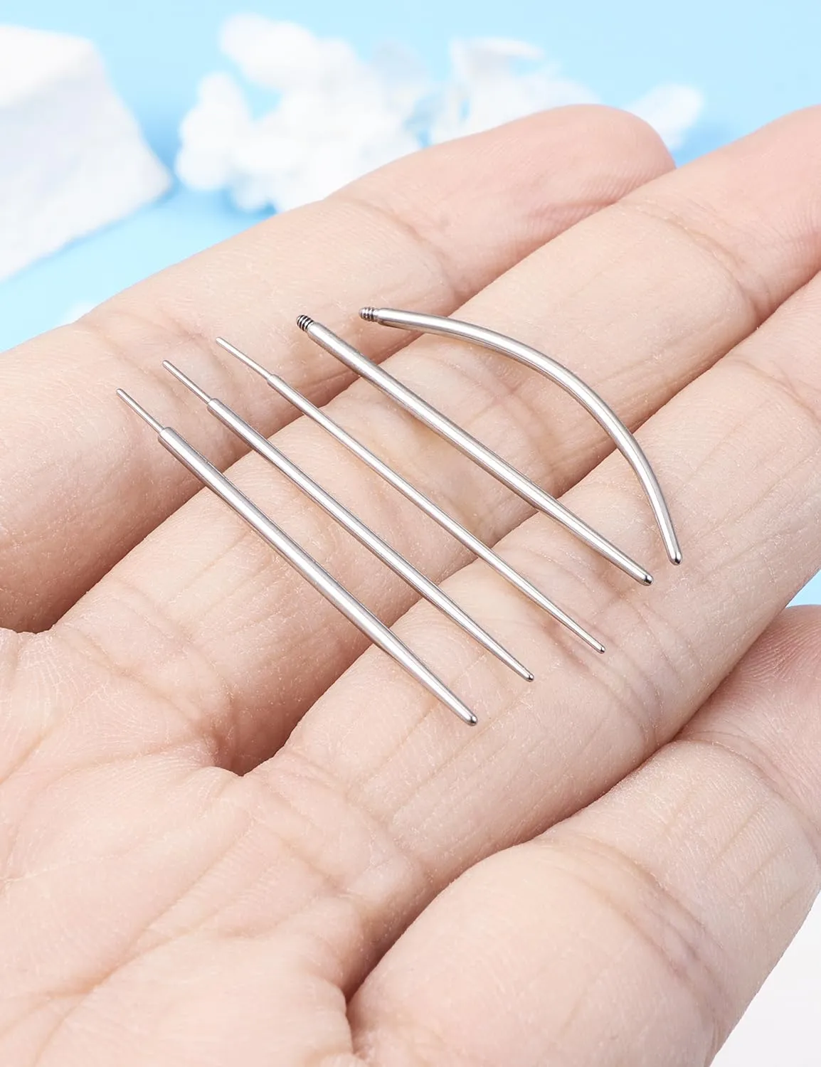 Piercing Taper 16G 18G 20G Piercing Needles Surgical Steel or titanium threadles Push in and Internal thread Nose Lip Septum Rings Stud Earrings Eyebrow Tragus Piercing Jewelry