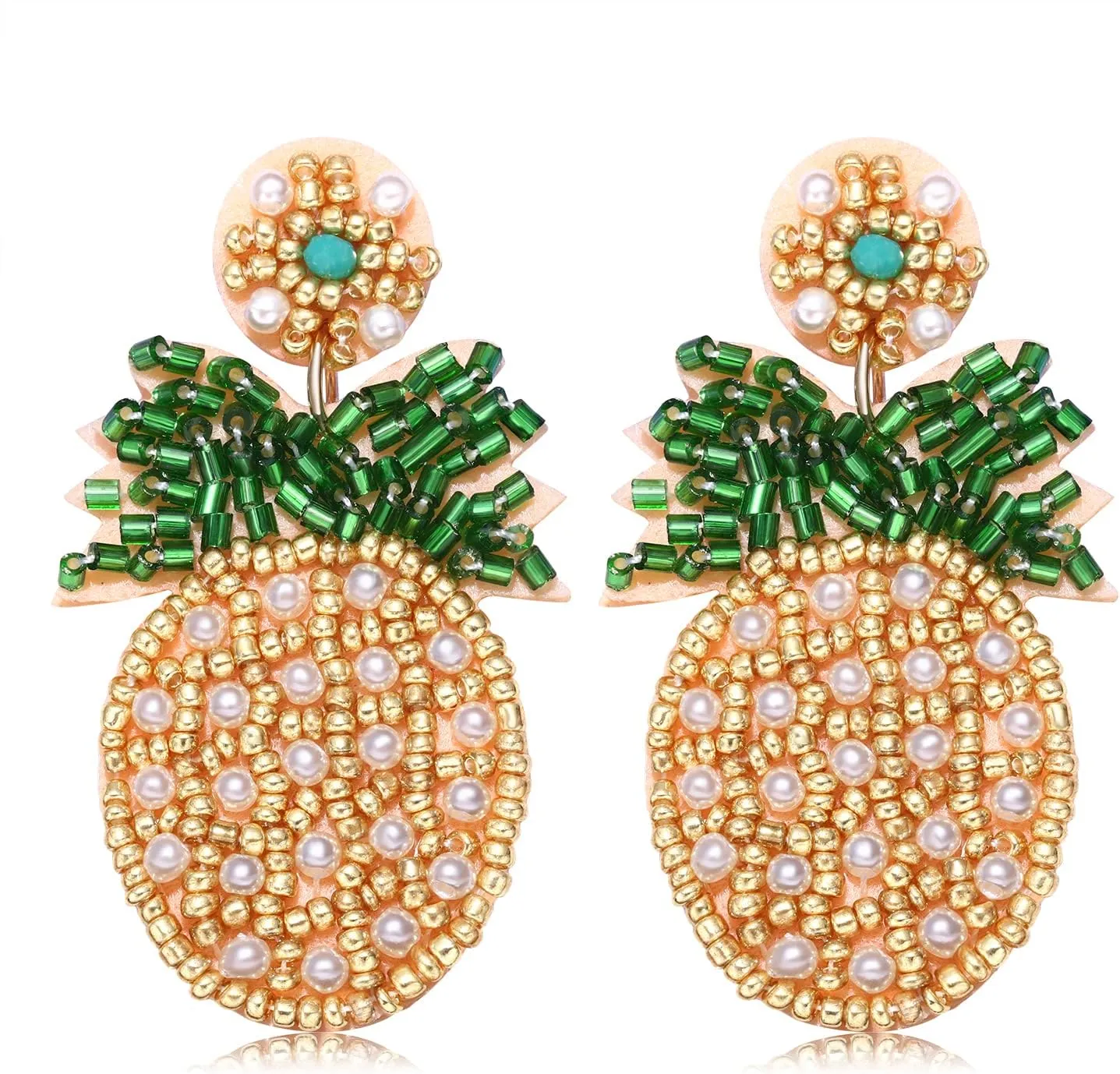 Pineaple Earrings for Women Boho Summer Beach Tropical Pineapple Dangling Earrings Jewelry