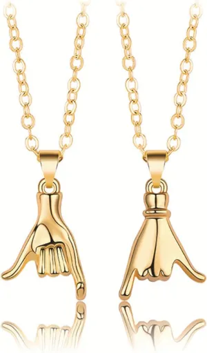 Pinky Promise Matching Necklace, Little Finger Promise Pendant Necklace for Couple BFF, Women Memorial Jewelry