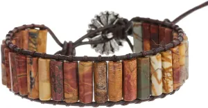 Plumiss Women Boho Handmade Natural Stone Crystal Leather Bead Wrap Bracelets Collection