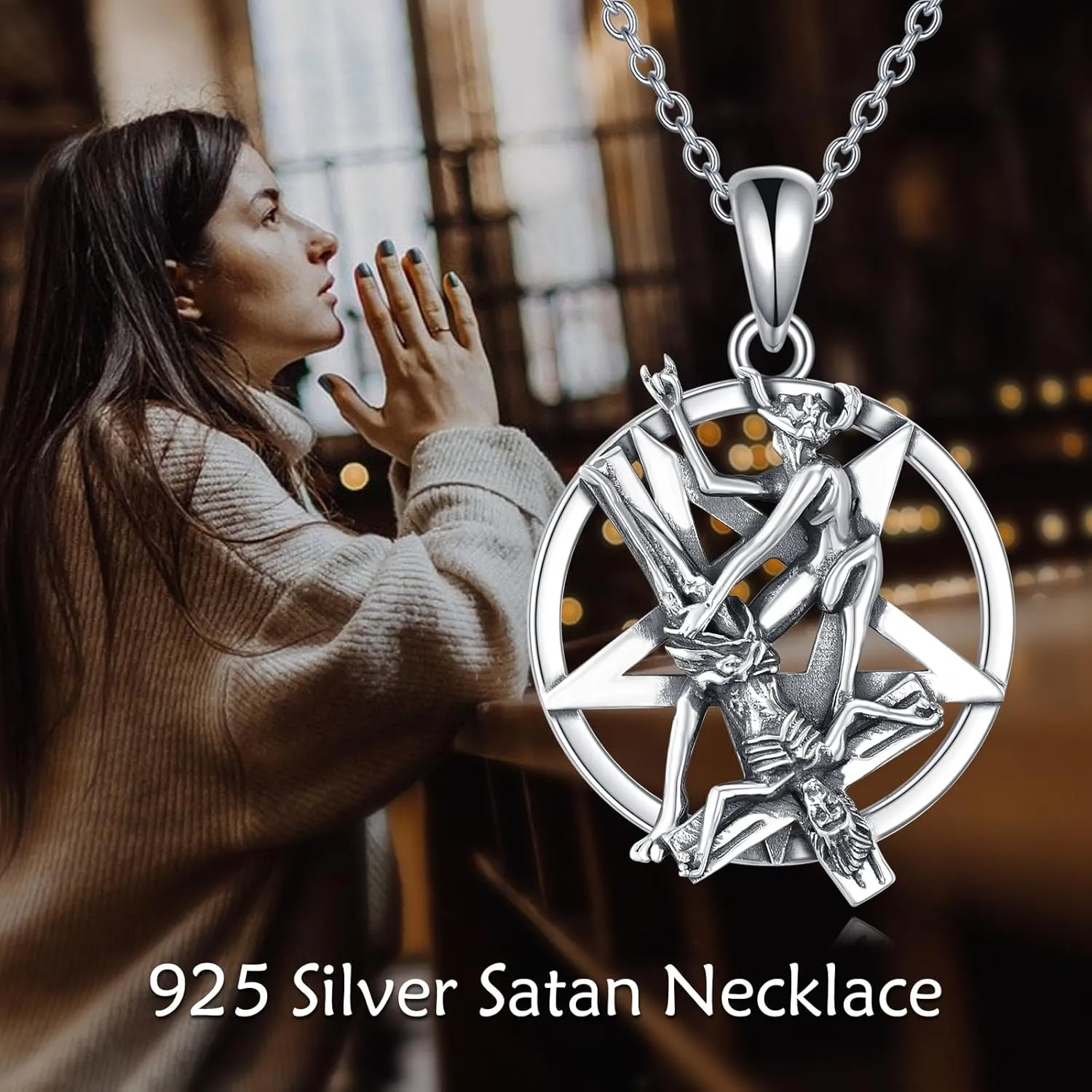 POPLYKE 925 Sterling Silver Pentagram Celtic Knot Gothic Pendant Jewelry Gifts Norse Viking Jewelry for Men Women