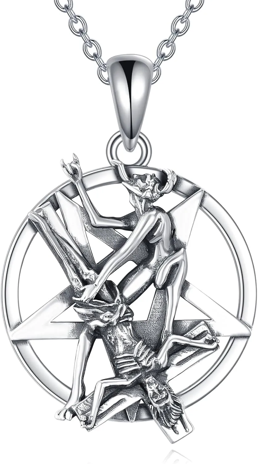 POPLYKE 925 Sterling Silver Pentagram Celtic Knot Gothic Pendant Jewelry Gifts Norse Viking Jewelry for Men Women