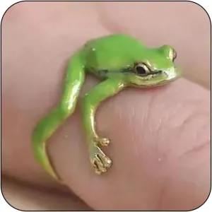 POYAMUSE Adjustable Open Cute Frog Ring for Women - Funny Tree Frog Jewelry for Women