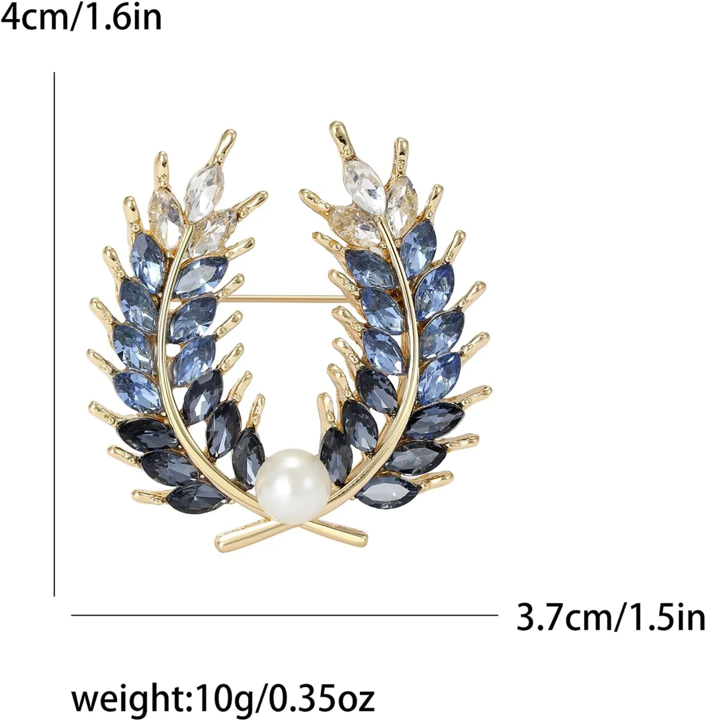 Premium Crystal Pearl Wheat Brooch Pin Yellow/Blue/Purple Crystal Wheat Spike Brooch Lapel Pins Rhinestone Brooch Pearl Brooch Clothes Hat Bag Dress Jewelry for Women
