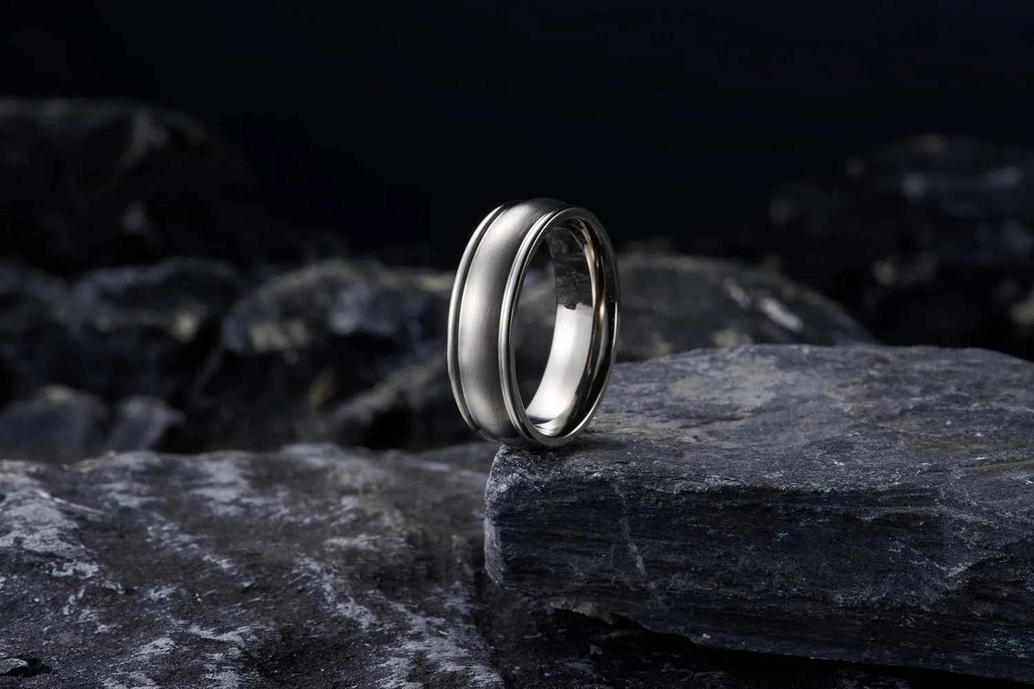 Purity Titanium Wedding Rings for Mens Women Two Grooved Line Mens Wedding Band for Everyday Wear Does Not Fade Size 9-12