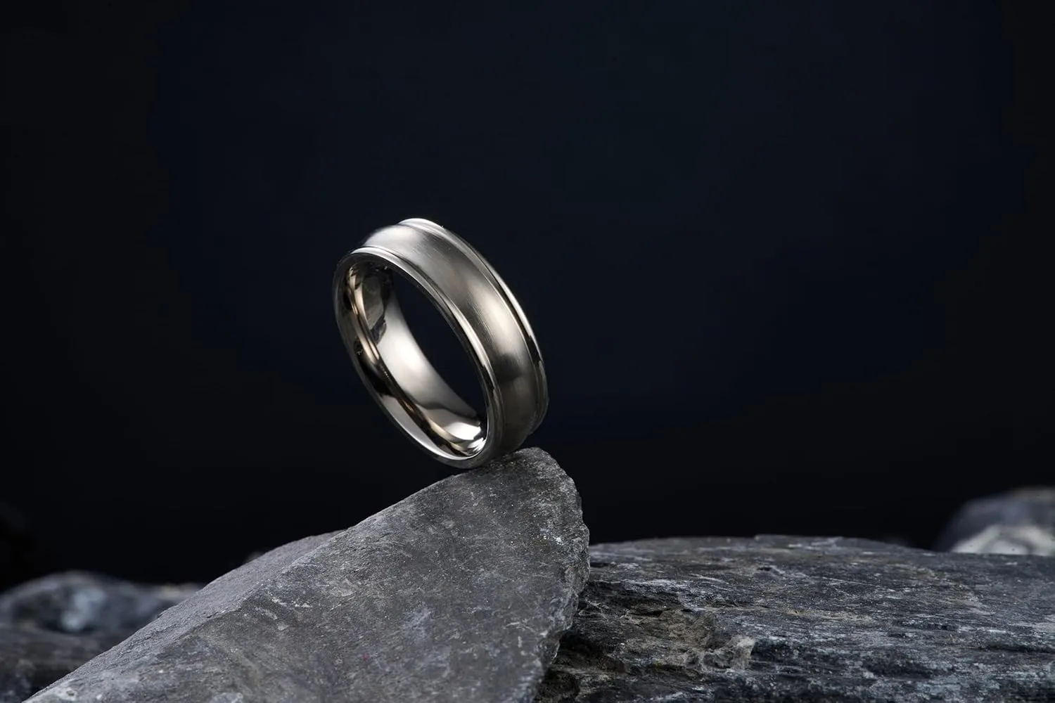 Purity Titanium Wedding Rings for Mens Women Two Grooved Line Mens Wedding Band for Everyday Wear Does Not Fade Size 9-12
