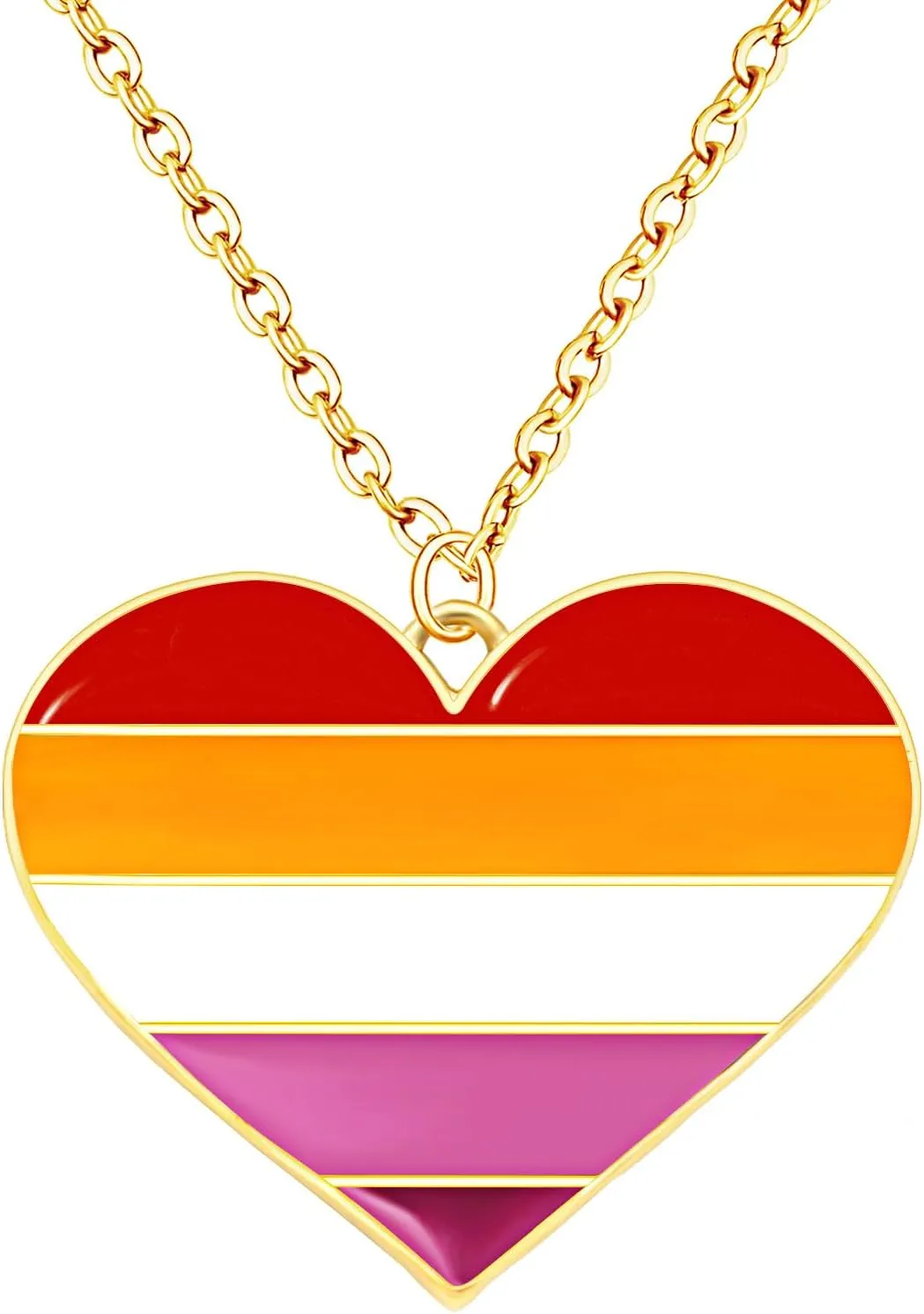 Rainbow Pride Necklace Heart Rainbow Tag Pendant LGBT Necklace for Gay Sunset Lesbian Trans Bisexual Asexual Pride Month Friendship Jewelry Gifts for Women Men Couple