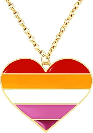 Rainbow Pride Necklace Heart Rainbow Tag Pendant LGBT Necklace for Gay Sunset Lesbian Trans Bisexual Asexual Pride Month Friendship Jewelry Gifts for Women Men Couple