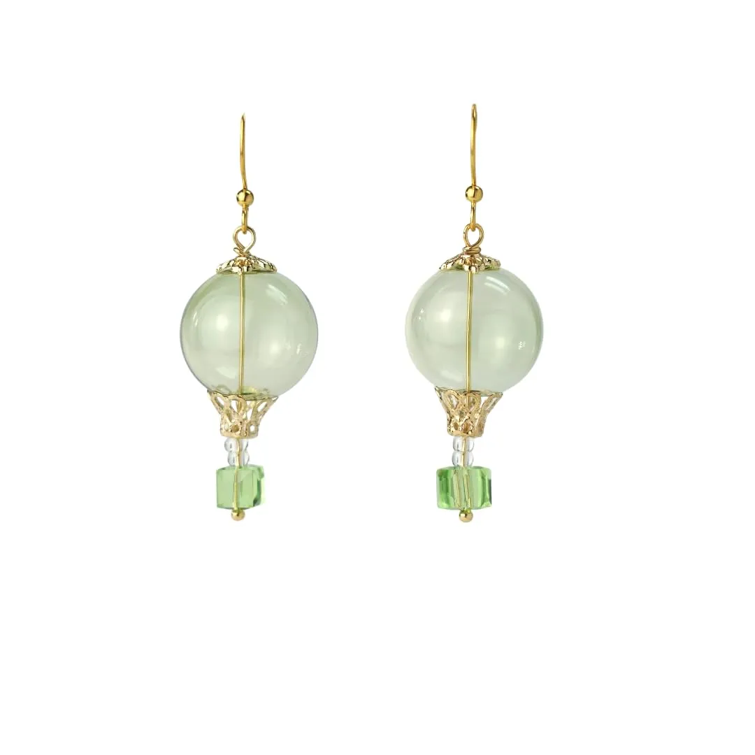 RainDesigns Custom Hot Air Balloon Dangle Earrings Design Your Own Handmade Glass Bubble Fun Balloon Jewelry14K Gold Plated Personalized Gift for Women Girl