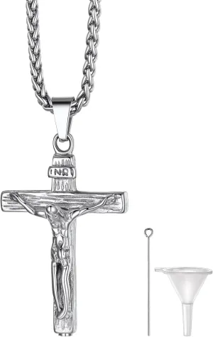 Richsteel Urn Necklaces for Ashes for Women Men Cremation Pendant Necklace for Ashes Stainless Steel Memorial Jewelry