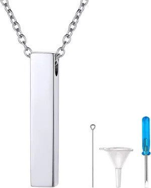 Richsteel Urn Necklaces for Ashes for Women Men Cremation Pendant Necklace for Ashes Stainless Steel Memorial Jewelry