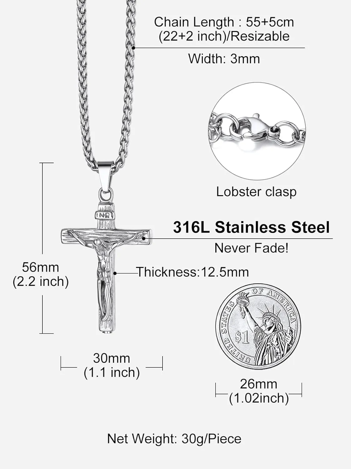 Richsteel Urn Necklaces for Ashes for Women Men Cremation Pendant Necklace for Ashes Stainless Steel Memorial Jewelry