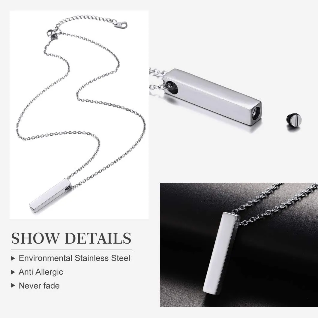 Richsteel Urn Necklaces for Ashes for Women Men Cremation Pendant Necklace for Ashes Stainless Steel Memorial Jewelry