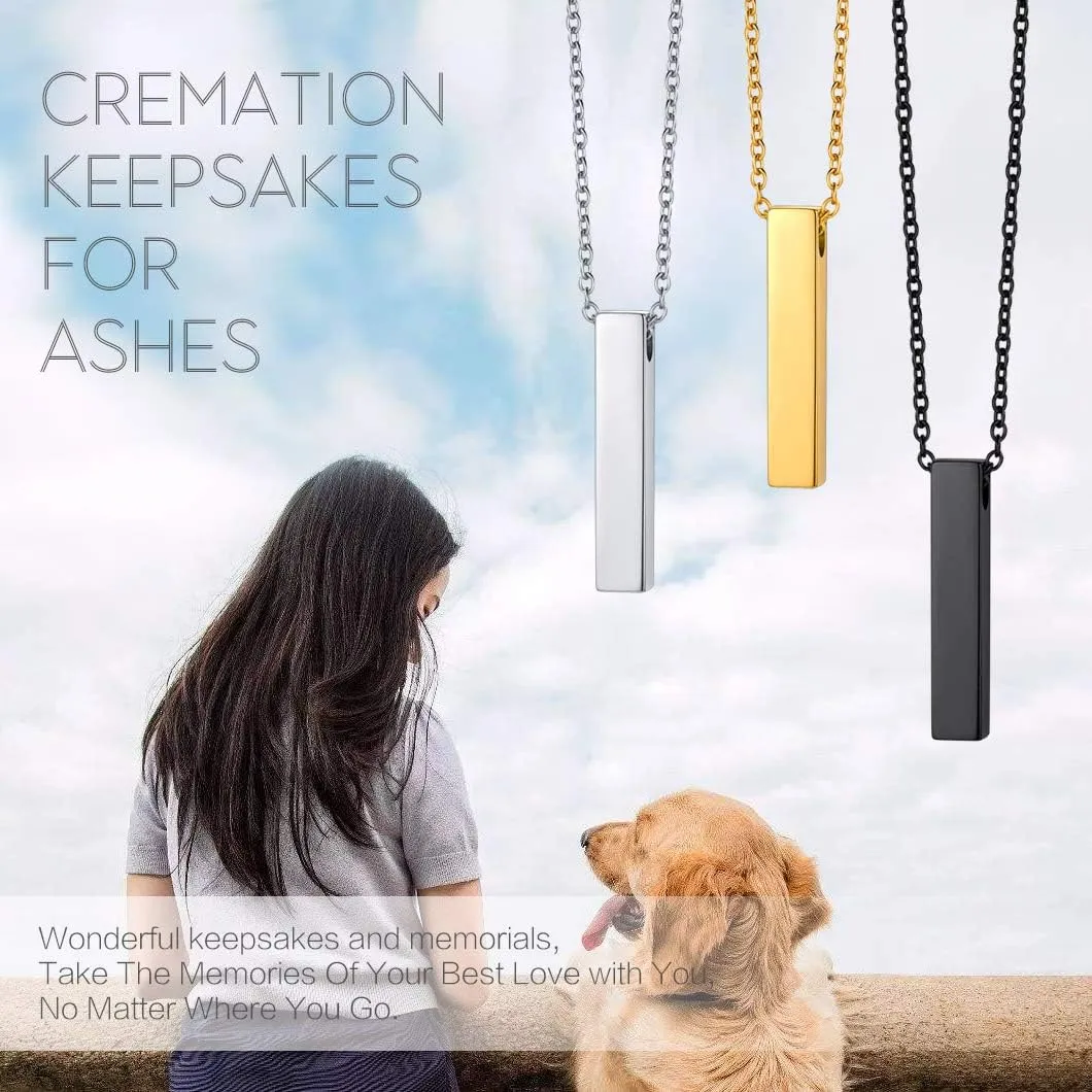 Richsteel Urn Necklaces for Ashes for Women Men Cremation Pendant Necklace for Ashes Stainless Steel Memorial Jewelry