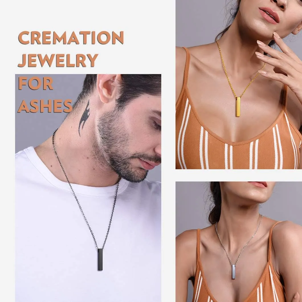 Richsteel Urn Necklaces for Ashes for Women Men Cremation Pendant Necklace for Ashes Stainless Steel Memorial Jewelry