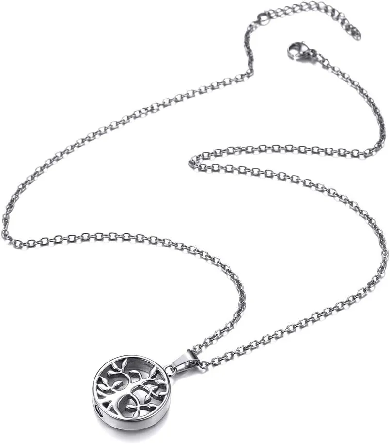 Richsteel Urn Necklaces for Ashes for Women Men Cremation Pendant Necklace for Ashes Stainless Steel Memorial Jewelry