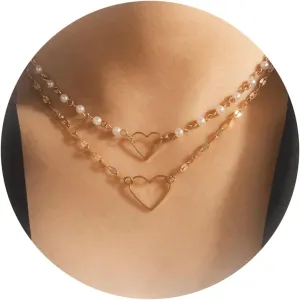Roe Dolph Layered Pendant Necklace for Women Multi-layer Gold Silver Coin Geometric Chain Choker Necklace Dainty Chunky Link Chain Choker Necklaces for Women Trendy Jewelry Birthday Gifts