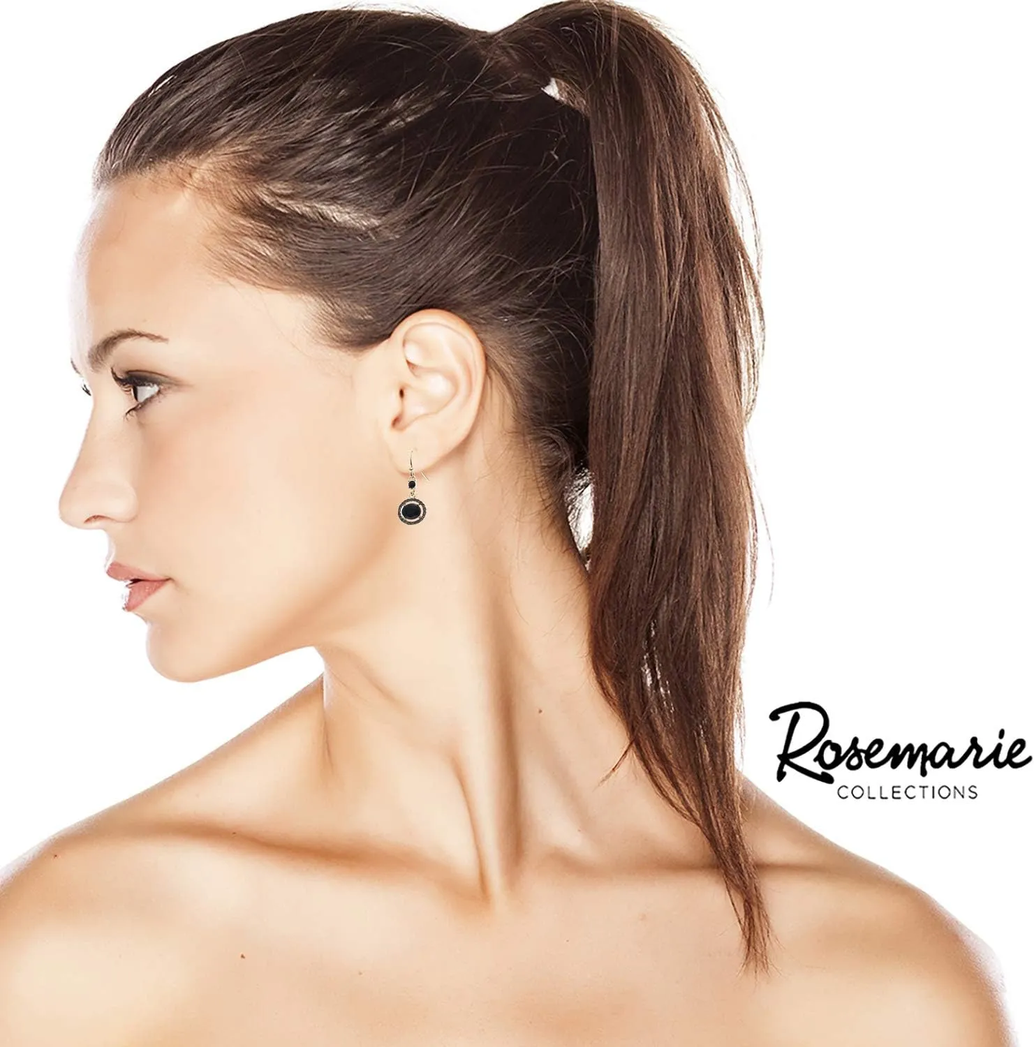 Rosemarie Collections Women's Unique Crystal Rhinestone Vintage Style Halo Dangle Earrings 1 inch