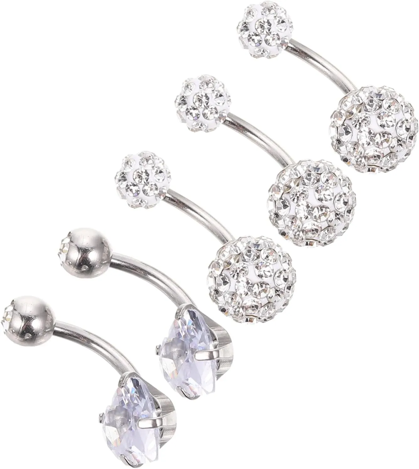 SAFIGLE Belly Piercing Jewelry Stainless Steel Navel Rings Belly Button Ring Set for Women