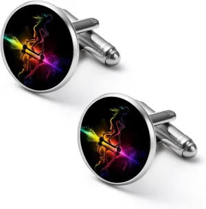 Scooter Sport Rainbow Silhouette Fashion Cufflinks For Men Alloy Tuxedo Shirt Cuff Links For Business Wedding Party 1.7cm