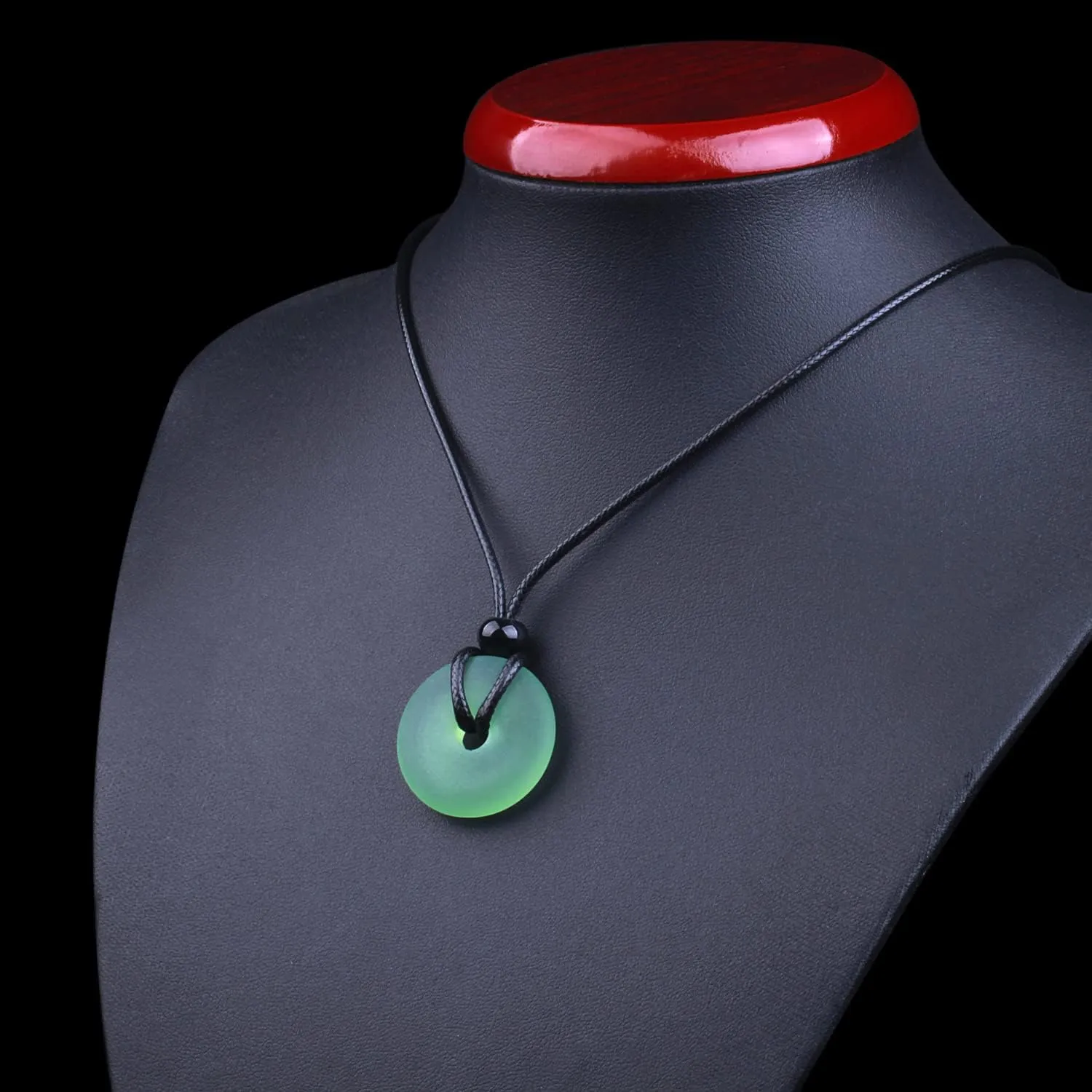 Sea Glass Jewelry - I am Happy Series - Classic Lucky Donut Necklace - Hawaiian Style Crystal Charm - Protection and Good Luck Amulet - Beach Jewelry for Women and Men - Handmade with Love