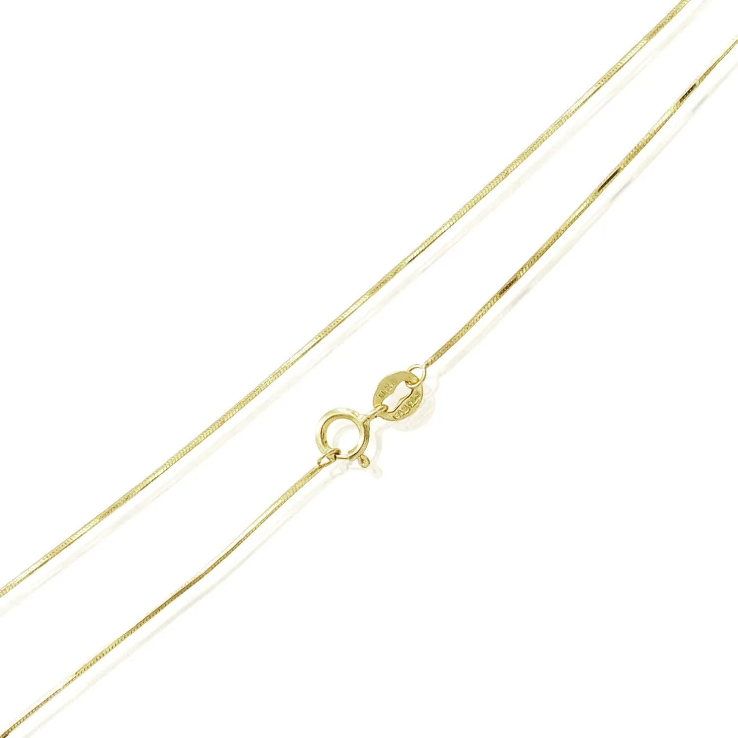 SEA OF ICE Sterling silver 1mm square snake chain necklace for women, Size 14"-36"