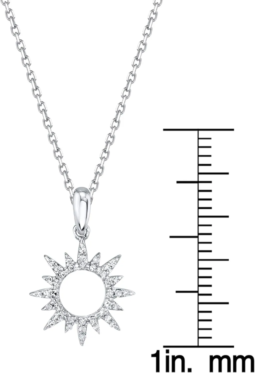 SERAFINA Diamond Charm Pendant Necklace Little Treasures | 925 Sterling Silver Name Necklace with Natural Diamonds | 16" to 18" Adjustable Necklace for Her