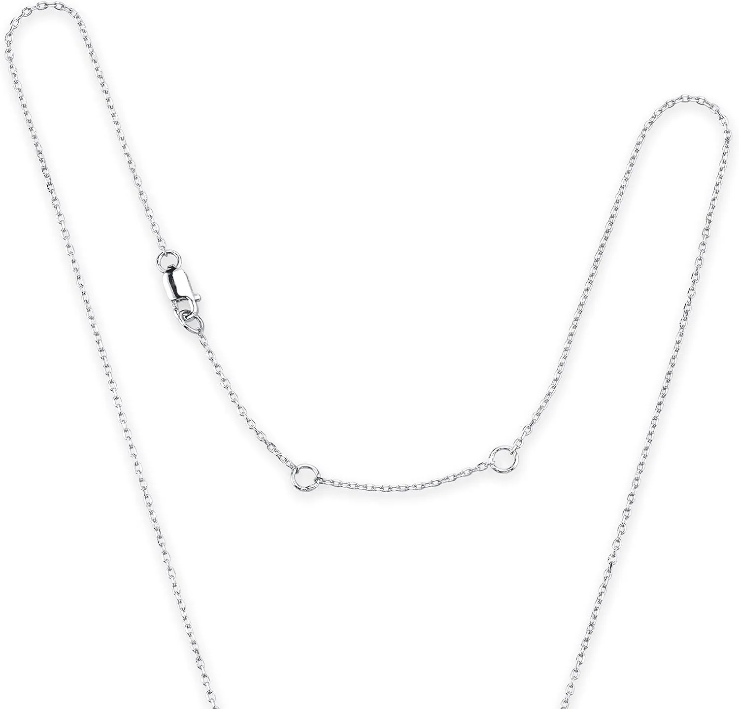 SERAFINA Diamond Charm Pendant Necklace Little Treasures | 925 Sterling Silver Name Necklace with Natural Diamonds | 16" to 18" Adjustable Necklace for Her