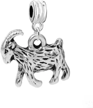 Sexy Sparkles Charm for European Bracelet  Dangling Goat Charm, Zinc Metal Alloy, Compatible with European, Troll, Chamilia, and More, Hole Size 4.5 mm