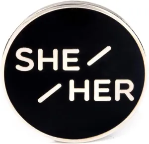 She Her Pronoun Brooch Button Non-Binary Badge Enamel Lapel Pin - NB Pride Genderqueer Gender Identity Pin