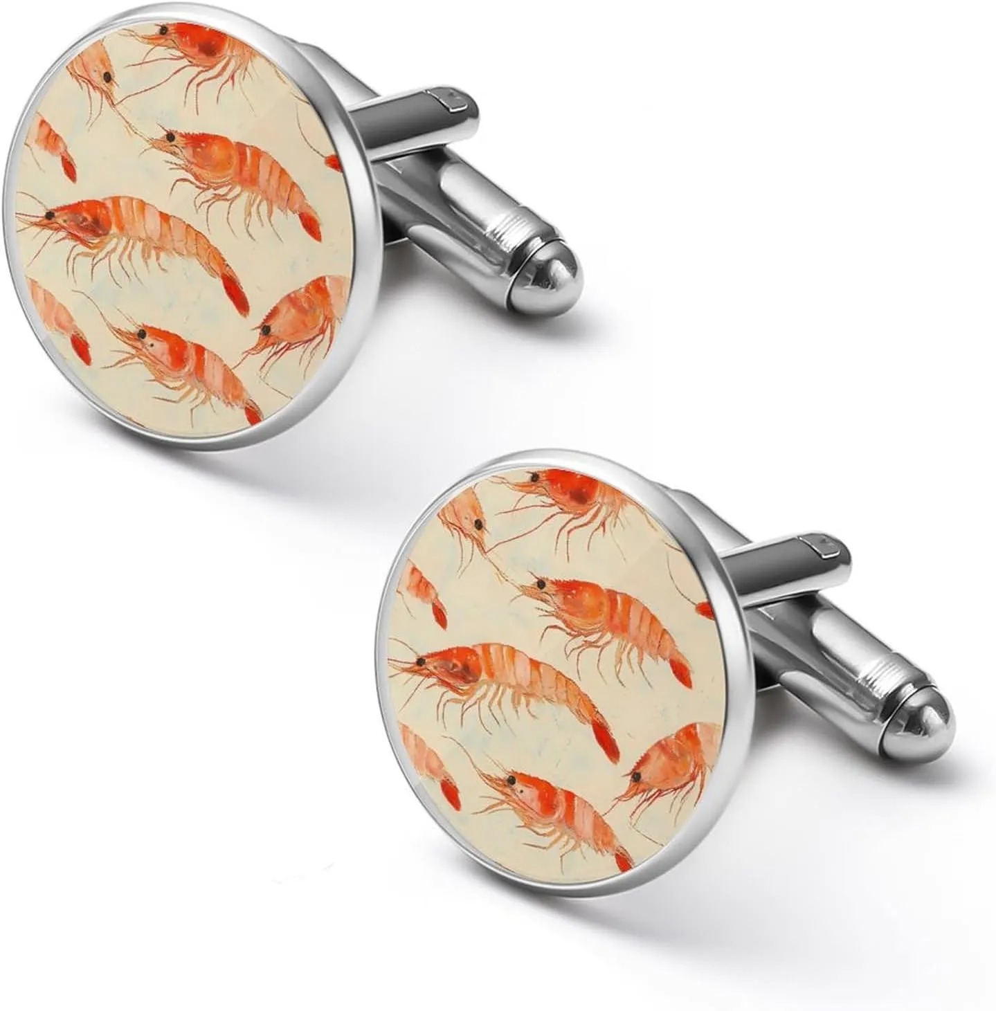 Shrimp Pattern Fashion Cufflinks For Men Alloy Tuxedo Shirt Cuff Links For Business Wedding Party 1.7cm