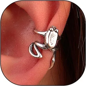 Silver Frog Wrap Ear Cuff Earrings, Fun Non Piercing Unique Animal Stuff Ear Clip Earrings, Cute Punk Cartoon Statement Jewelry Gifts for Women